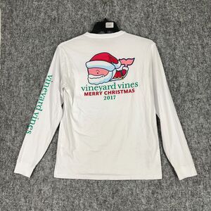 Vineyard Vines Shirt Mens‎ Small White Christmas Whale Santa Claus Pocket 2017